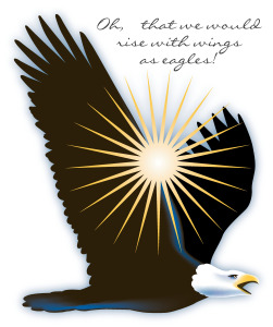 rise with wings as eagles